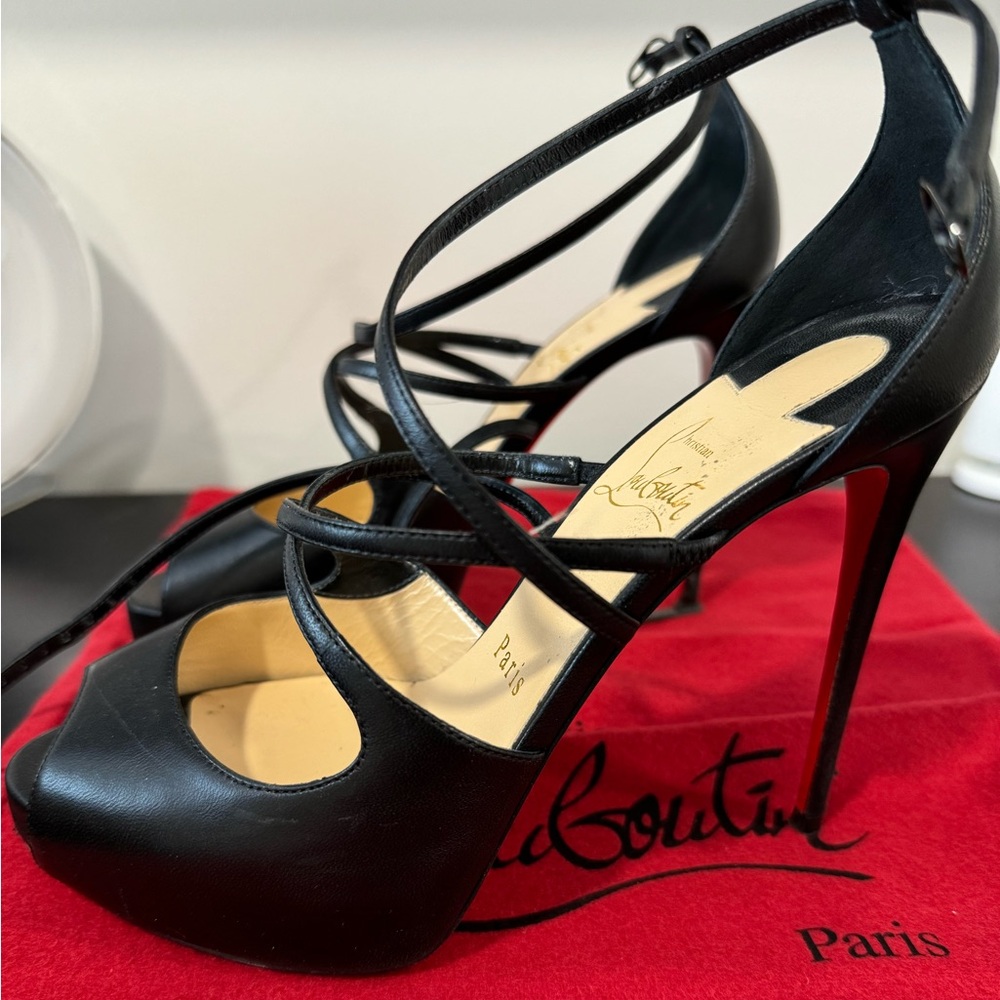 Christian Louboutin Nappa Holly Alta 120 Pumps 36.5 Black